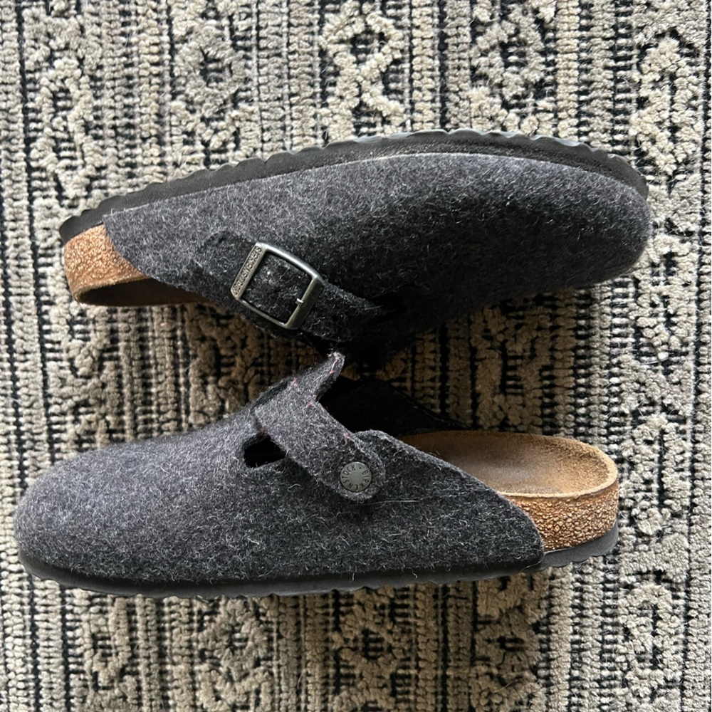 Birkenstock Boston clogs dark gray felt 39/8